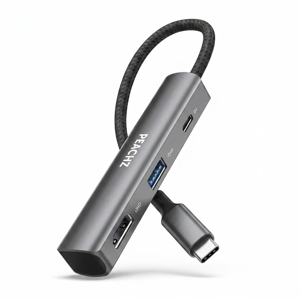 PEACHZ USB-C Multiport Hub - 4K@60HZ HDMI, USB 3.0 & PD Charging